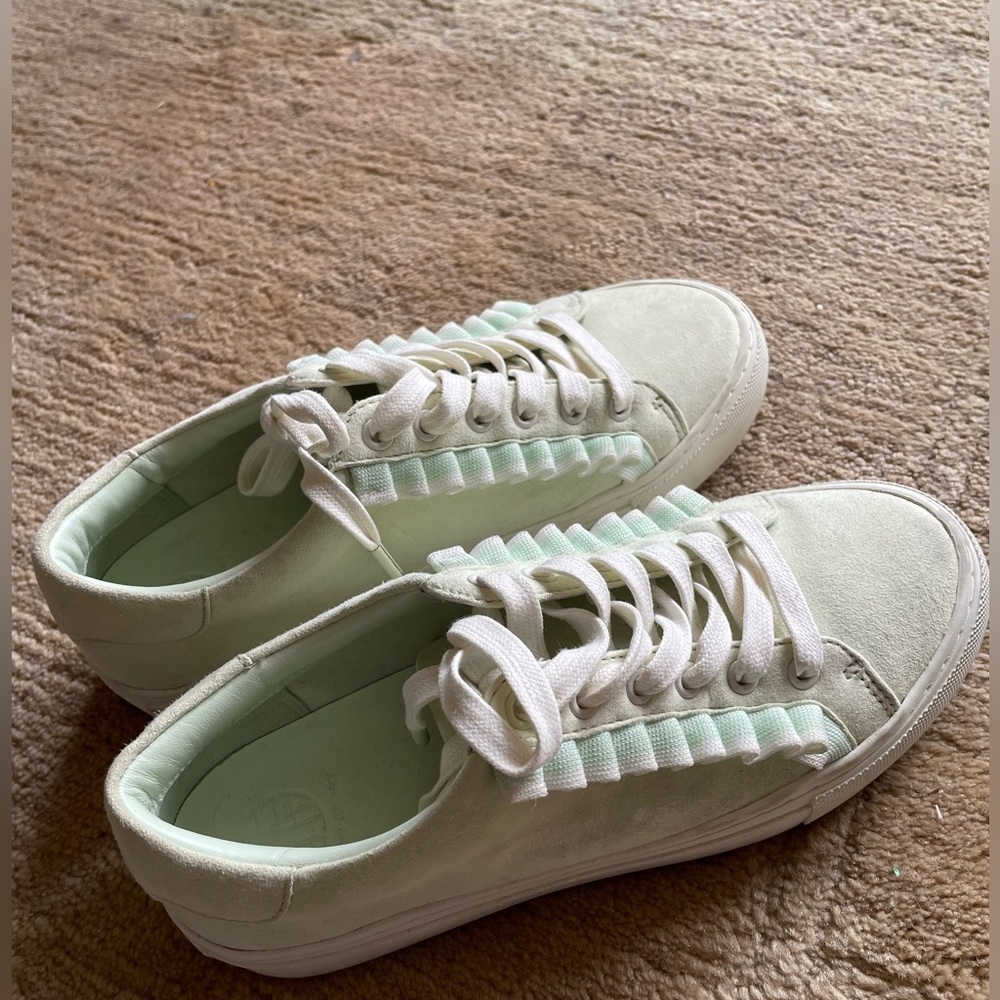 Tory Burch Mint Green and White Sneakers